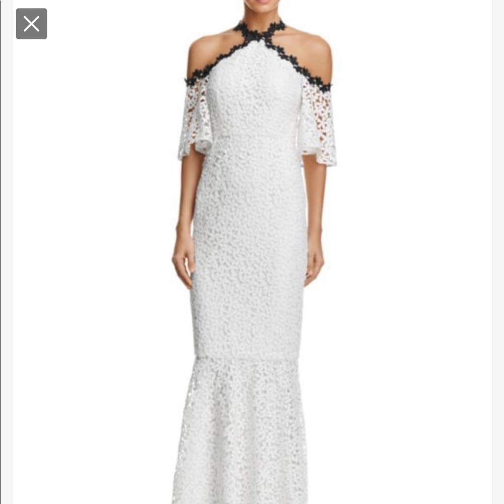 New JILL by Jill Stuart lace cold shoulder maxi gown dress US6